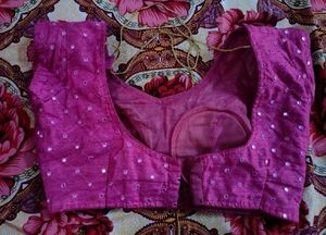 Embroidered Navy Blue Blouse