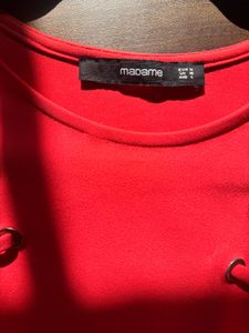 Coral A-Line Dress with Lace-Up Detail