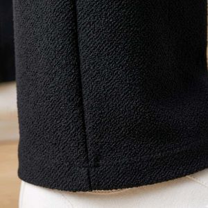 Black Textured Wide Leg Pants