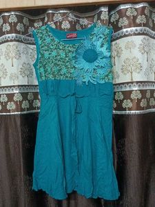 Teal Blue Embellished Dress