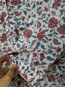 Floral Print Button-Up Blouse