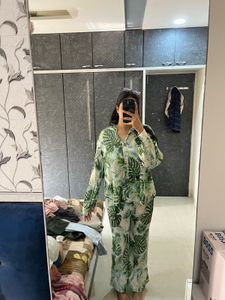 Tropical Print Pajama Set