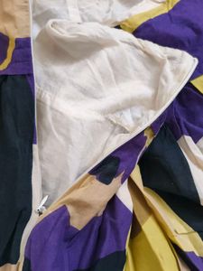 Purple Cotton Short Skirt