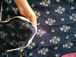 Elegant Navy Blue Printed Kurti