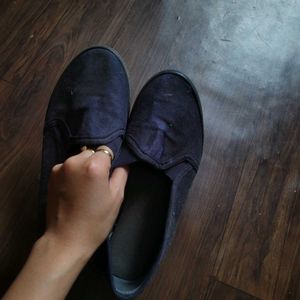 Navy Blue Casual Slip-On Shoes