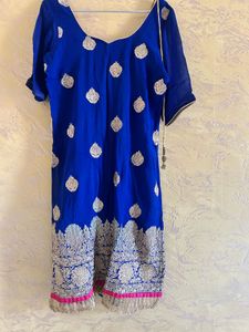 Vibrant Blue Embroidered Kurta Set