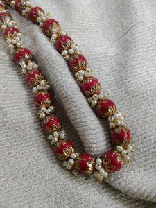 Maroon Beaded Necklace