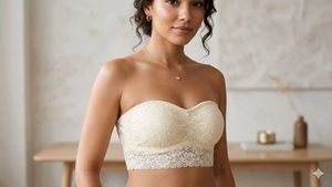 Chic Floral Padded Lace Bandeau/Tube Top