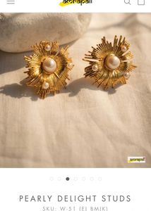 18K Gold Plated Pearl Burst Earrings