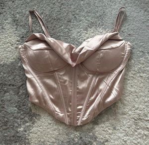 Satin Corset Cowl Top