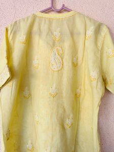Beautiful Yellow Chikankari Kurta