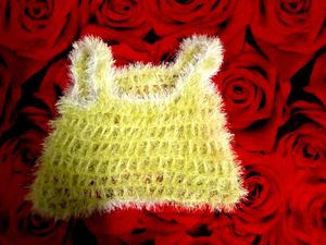 Crochet Fuzzy Yellow Tank Top