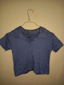 Trendy Collar Crop Top