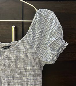 Gingham Puff Sleeve Dress