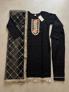 Elegant Black Kurta Set with Dupatta