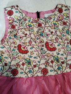 Pink Embroidered Short Party Wear DressDress