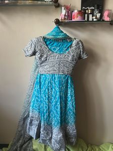 Botique Bohemian Print Teal Maxi Skirt Brust 28-32