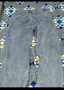 Grey straight Leg Denim Jeans