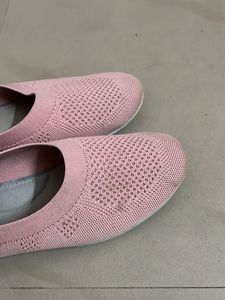 Pink Knit Ballet Flats