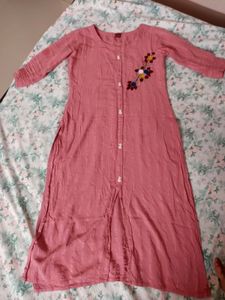 baby Pink Embroidered Kurta