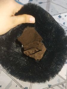 Chic Black Faux Fur Clutch Bag