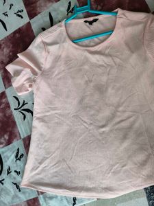 New Pink Ribbed T-shirt