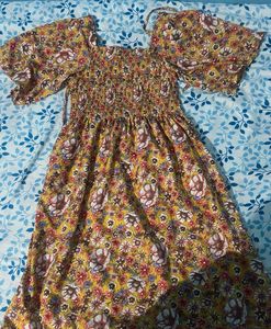 Boho Floral Smocked Maxi Dress
