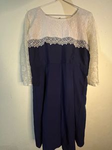 Elegant Navy Lace Dress