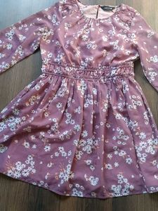 Chic Floral Print Midi Dress ( L size )