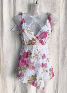 Floral Print Wrap Y2K top