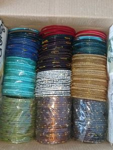 Vibrant glass Bangles Stack