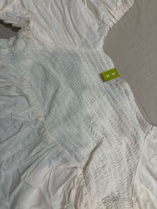 ZUDIO White Square Neck Sleeve Top (S)