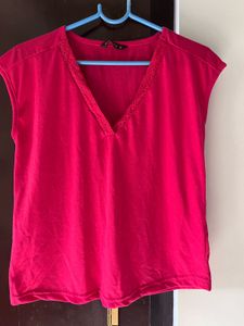 V-Neck Cap Sleeve Top