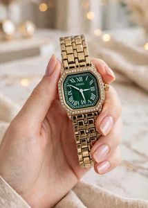 Elegant Fossil Watch - Two-Tone with Crystals