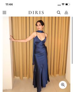 DIRIS Ivana Blue Satin Dress