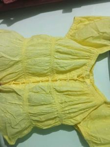 light Yellow Peplum Top
