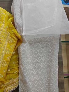 Yellow Embroidered Kurta Set with Pants