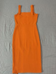 Vibrant Mustard Bodycon Midi Dress