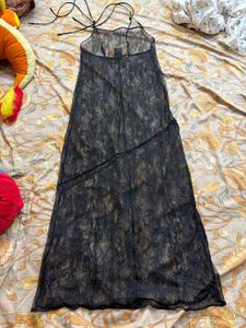 H&amp;M Black Lace Maxi Dress