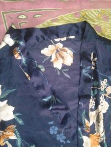 Floral Print Silk Robe