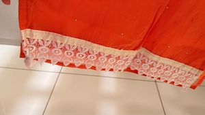 Embroidered Orange Kurta Set