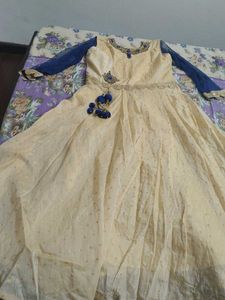 Cream Gown with Blue Accents- Grab before 9th Sept