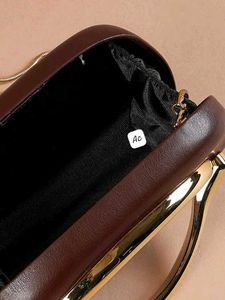 Stylish Brown Clutch with Gold Accent
