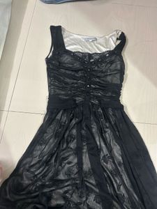 black dress with rose detailing