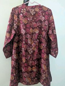 Floral Wine Coord Set – Kurta &amp; Pants
