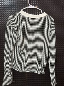 Striped V-Neck Cardigan