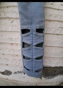 Light Blue Cut-Out Jeans