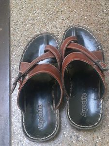 Aqualite Men's Brown Leather Sandals