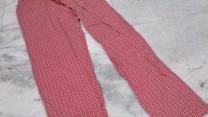 Chic Red Printed Pants