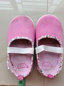 Cute Pink Floral Baby Shoes